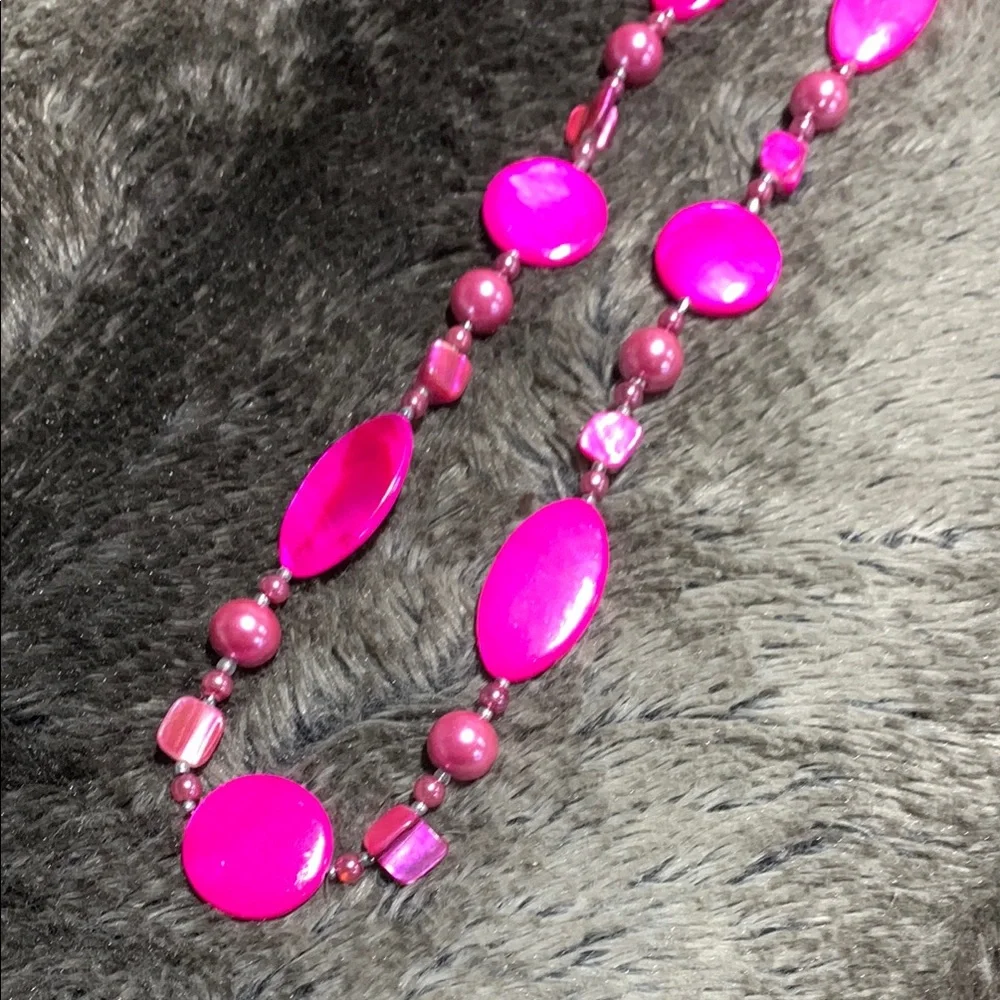Elegant Pink‎ Beaded Necklace 8078